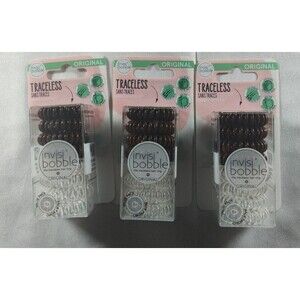 3x 8-Packs: Crystal Clear & Pretzel Brown invisibobble ORIGINAL Hair Rings, 24pc